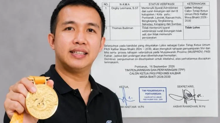 Lolos Verifikasi Ongky Lesmana Calon Tetap Ketua Umum PASI Kalbar 2026-2030