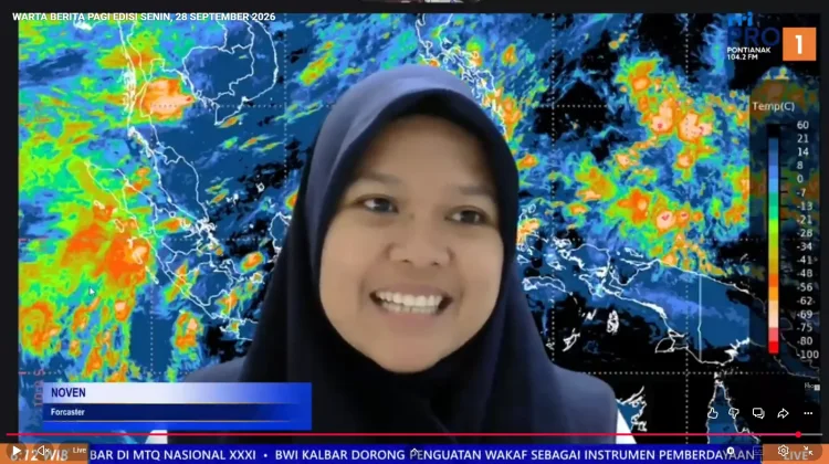 Prakiraan Cuaca Kalimantan Barat, Senin, 28 September 2026
