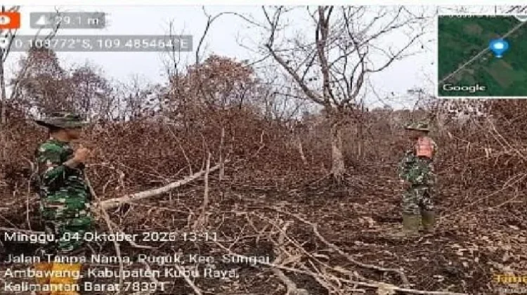 Kodam XII/Tanjungpura Berhasil Padamkan 36 Hektare Lahan Terbakar di 3 Kabupaten