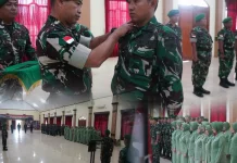 Kasrem Pimpin Laporan Korps 17 Prajurit Naik Pangkat