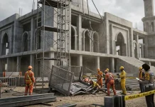 Lift Proyek Masjid di Kubu Raya Jatuh, Enam Pekerja Terluka