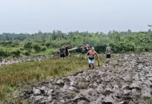 Satgas TMMD Buka Lahan Sawah Dukung Ketahanan Pangan