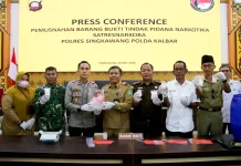 Satresnarkoba Polres Singkawang Musnahkan 1,4 kilogram Sabu