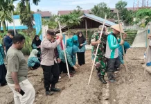 Bhabinkamtibmas dan Babinsa Desa Sidomulyo Kompak Tanam Jagung Hibrida