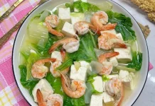 Sup Telur Tahu Sawi Udang Merupakan Menu Ekonomis