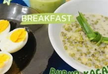 Sarapan Pagi Kacang Hijau  dan Telur Rebus