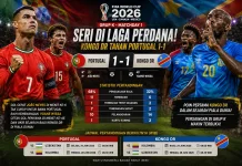 Portugal vs Kongo 1-1 di Laga Perdana Grup K Piala Dunia 2026