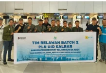 PLN Up Kalimantan 1 Ikut Berangkatkan Relawan Recovery Kelistrikan Aceh Batch 2