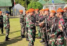 Panglima Korpasgat Sambut Satgas Pamtas RI-PNG usai Tugas Operasi