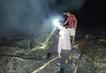 Personel Polsek Sayan Ground Check Titik Panas di Dua Desa