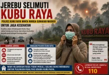 Polres Kubu Raya Imbau Warga Gunakan Masker, Jerebu Karhutla Kian Pekat