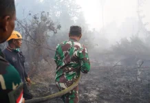 Kodim 1207/Pontianak Percepat Pemadaman Karhutla di Kubu Raya