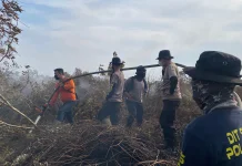 Tim Gabungan Perkuat Pendinginan Karhutla di Kubu Raya