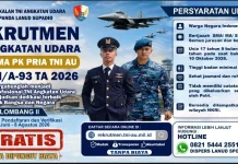 Rekrutmen Tamtama TNI AU Gelombang II Dibuka hingga 8 Agustus