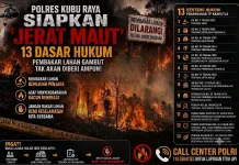 Polres Kubu Raya Buru Pelaku Pembakaran Hutan dan Lahan