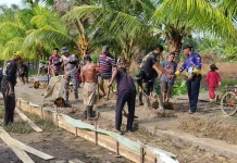Satgas TMMD Percepat Pembangunan Rabat Beton di Tempapan Hulu