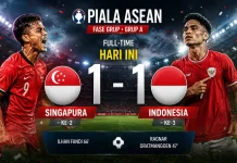 Imbang 1-1 vs Singapura, Indonesia Tersingkir di Piala AFF 2026