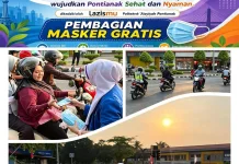 Lazismu Politeknik ‘Aisyiyah Pontianak Bagikan Ribuan Masker Gratis ke Warga