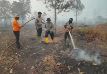 Di Balik Perayaan Kemerdekaan, Petugas KRYD Padamkan Karhutla di Kubu Raya
