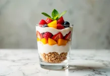 Kombinasi Cemilan Buah dan Yoghurt