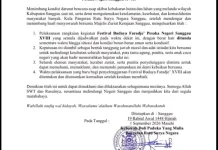 Festival Budaya Faradje’ Sanggau XVIII Ditunda akibat Kabut Asap