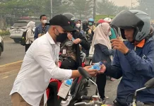 LAZISNU Bersama IPNU IPPNU Peduli Korban Asap Karhutla di Kota Pontianak