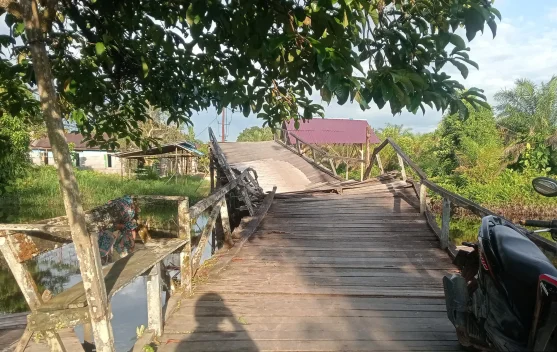 Jembatan Rusak di Desa Sungai Segak Belum Mendapat Perhatian Pemerintah