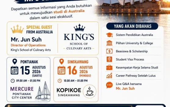 Pontianak dan Singkawang Jadi Lokasi Study in Australia Info Session 2026