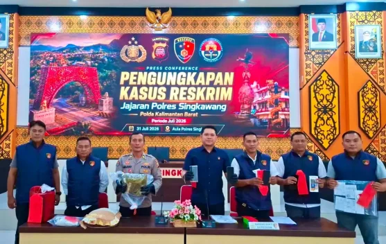 Satreskrim Polres Singkawang dan Jajaran Ungkap 10 Kasus Selama Juli 2026