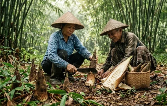 Berburu Rebung saat Musim Penghujan: Pangan Alami dari Rimbun Bambu