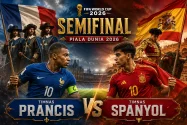 Semifinal Piala Dunia 2026: Prancis Diunggulkan Redam Spanyol 2-1