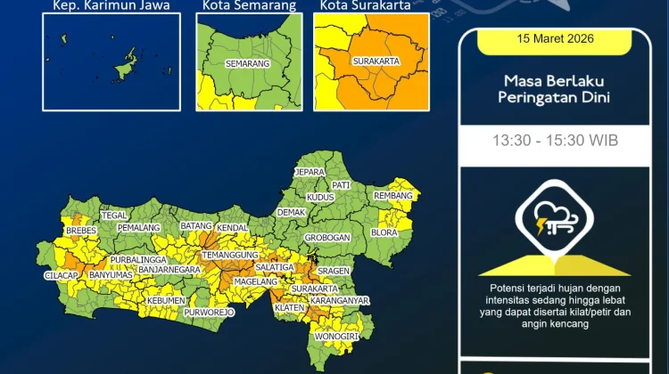 BMKG Keluarkan Peringatan Dini Hujan Lebat di Banyumas Raya
