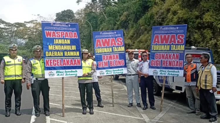 Jalur Mudik di Purbalingga Dipasang Rambu Portabel