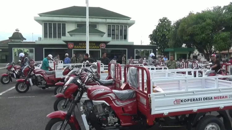 Kodim 0704 Banjarnegara Salurkan 38 Kendaraan Roda Tiga untuk KDMP