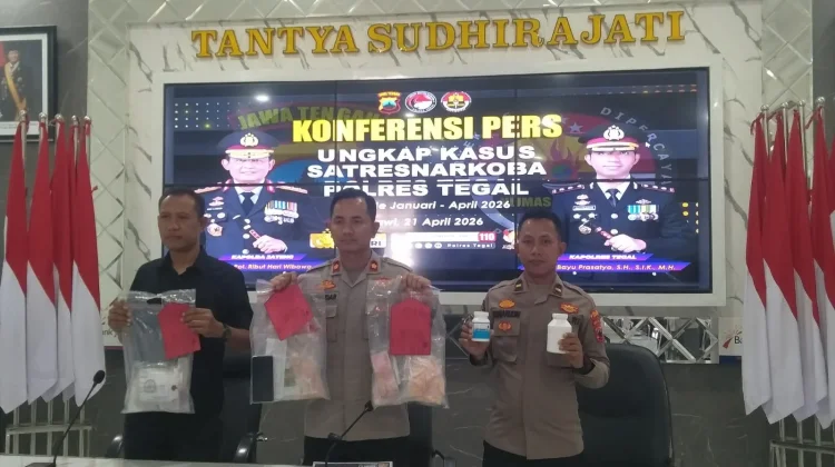 Polres Tegal, Jejak Peredaran Narkoba Terkuak 26 Kasus 32 Tersangka Selama 2026