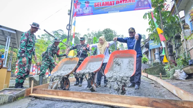 Buka TMMD di Desa Lawen, Bupati Amalia Desiana Tekankan Semangat Gotong Royong