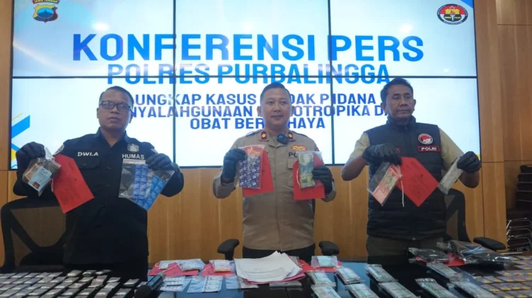 Ringkus Penjual Obat Terlarang, Polres Purbalingga Sita Ribuan Butir Obat