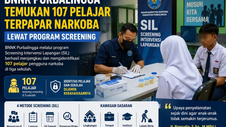 BNNK Purbalingga Temukan 107 Pelajar Terpapar Narkoba lewat Program Screening