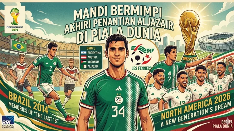 Mandi Bermimpi Akhiri Penantian Aljazair di Piala Dunia