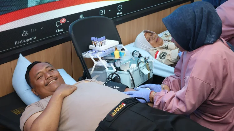 Polresta Cilacap Gelar Donor Darah Sambut Hari Bhayangkara ke-80