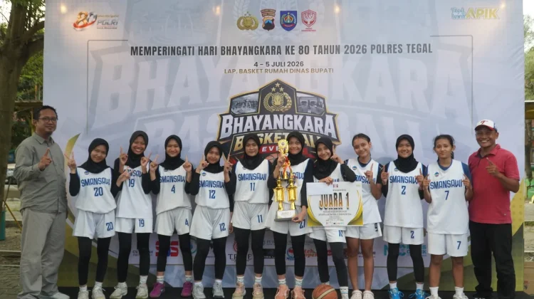 Polres Tegal Tutup Turnamen Basket Pelajar HUT Bhayangkara ke-80