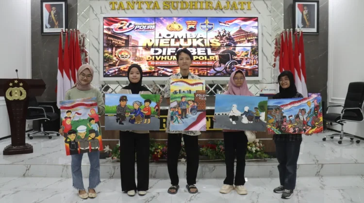 5 Pelukis Difabel Asal Tegal Ikuti Lomba Konten Kreatif Divisi Humas Polri