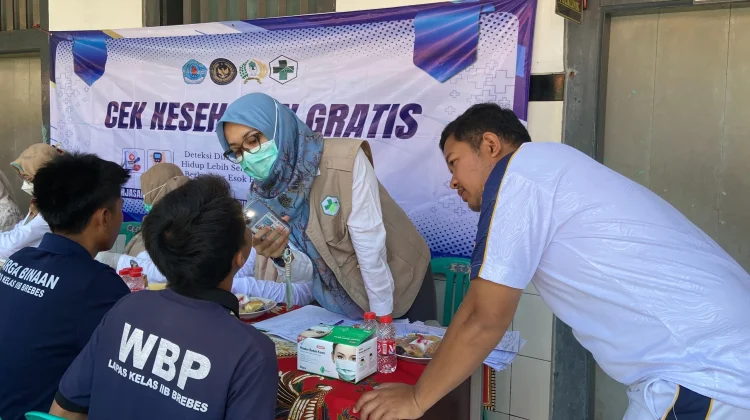 Perluas Cakupan CKG,  Ratusan Warga Binaan Lapas Brebes Jalani Cek Kesehatan