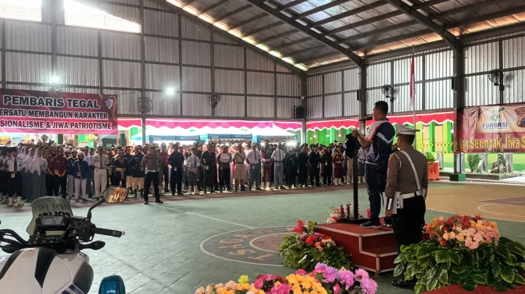 Polres Tegal Buka Lomba Baris-Berbaris Hari Lalu Lintas Bhayangkara Ke-71