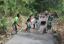 Semangat Satgas TMMD Kodim Brebes Tetap Membara hingga Garis Finish