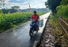 Jalan Rabat Beton TMMD Rampung, Pengusaha Galon Tak Memanggul