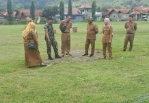 Pasiter Kodim Brebes dan Perangkat Desa Cek Lapangan TMMD
