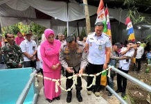 Polresta Cilacap Resmikan Jembatan Merah Putih di Gandrungmangu