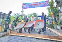 Buka TMMD di Desa Lawen, Bupati Amalia Desiana Tekankan Semangat Gotong Royong