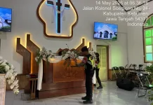 Ibadah Kenaikan Isa Almasih, Polres Kebumen Sisir Area Gereja